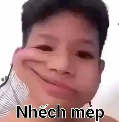 53 Khuôn mặt hoạt hình méo xệch nhìn sang bên, diễn tả cảm giác quê nhẹ khi câu đùa vừa nói ra không ai cười