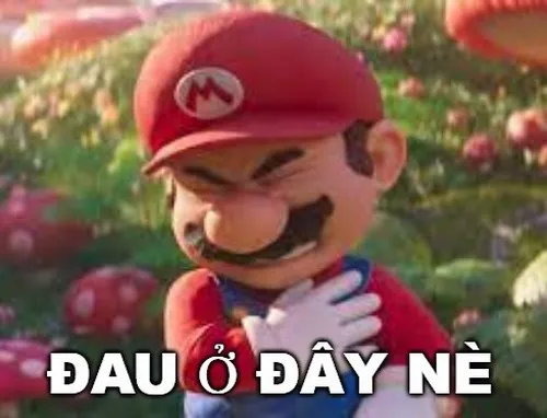 4 Meme chế anh chàng sửa ống nước mặc áo đỏ đội mũ chữ M nhắm chặt mắt nhăn nhó với dòng chữ in hoa nổi bật.