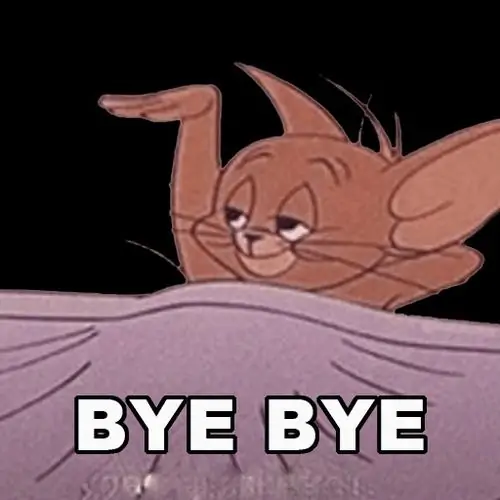 10 Sử dụng một meme kết thúc trò chuyện kinh điển với hình ảnh chú mèo Tom đắp chăn nằm ngủ cười đắc ý sau khi đã làm loạn phòng chat.