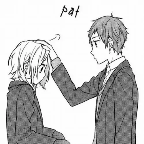 4 Ảnh chế cậu bé manga được xoa đầu bằng nét vẽ dịu, chữ pat biến khoảnh khắc ngọt thành trò trêu nhẹ