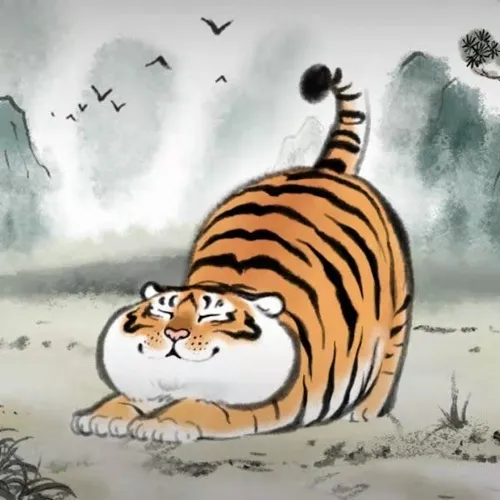 7 Meme chế một chú hổ ú nằm dài trên cỏ với vẻ mặt lười biếng, hiện thân hoàn hảo cho những ngày cuối tuần chỉ muốn cuộn tròn trong chăn.