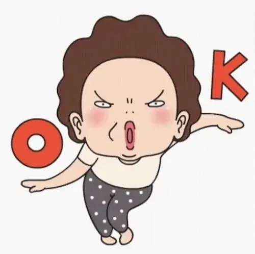 35 Nhân vật nữ hoạt hình mặc áo chấm bi phồng má, chữ O K bay quanh khiến câu đồng ý nhìn như đang giận dỗi