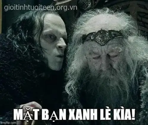 10 Hai nhân vật áo choàng tối màu nhìn nhau trong cảnh phim u ám, caption mặt bạn xanh lè kia đẩy cảm giác run rẩy lên khá vui
