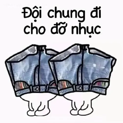 9 Nhân vật mắt xanh kéo chiếc quần trước mặt với dòng đội quần vào đê, nhìn vừa cà khịa vừa bất lực