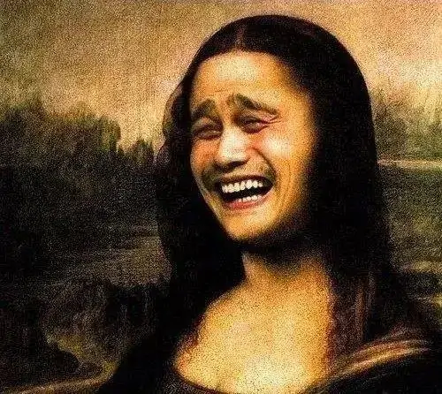 1 Bức chân dung Mona Lisa bật cười rạng rỡ, như vẻ trang nghiêm cổ điển bỗng bị kéo vào một trò đùa hiện đại