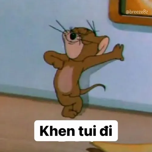 16 Ảnh hài hước khen thầm chú chuột nâu dang tay trước dòng Khen tui đi, gương mặt đắc thắng chờ được tán dương
