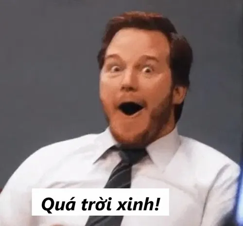 11 Người đàn ông mặc sơ mi trắng há miệng ngạc nhiên trước caption Quá trời xinh, lời khen được phóng đại rất vui