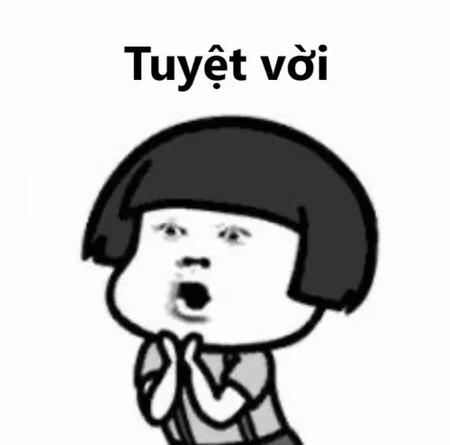 4 Ảnh chế tán dương nhân vật tóc nấm chắp tay dưới chữ Tuyệt vời, biểu cảm háo hức như vừa thấy pha xử lý đỉnh