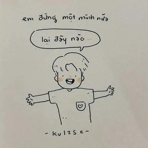 36 Ảnh bựa xoa dịu vẽ cậu con trai dang rộng hai tay chào đón người cô đơn đi vào lòng mình kèm lời kêu gọi đừng ở một mình.