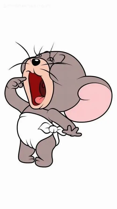 26 Jerry há miệng hét lớn trên nền trắng, đôi tay ôm người và mắt nhắm chặt diễn tả cảm giác cạn lời cực rõ